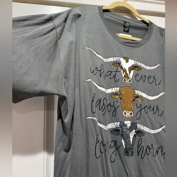 Gray Longhorn Graphic Women's Tee - Picture 2 of 5